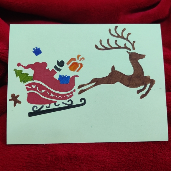 Handmade Christmas cards, set of 6, Cute stocking stuffers - Picture 8 of 17